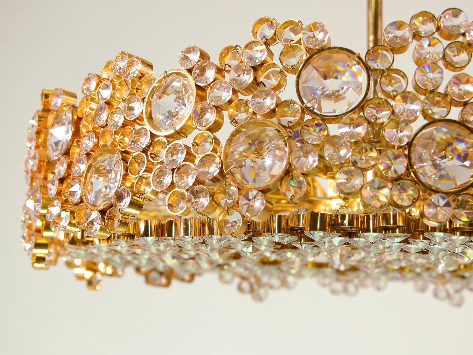 1970 Germany Palwa Bubble Chandelier Swarovski Crystal & 24k Gilt Brass photo 6007.0