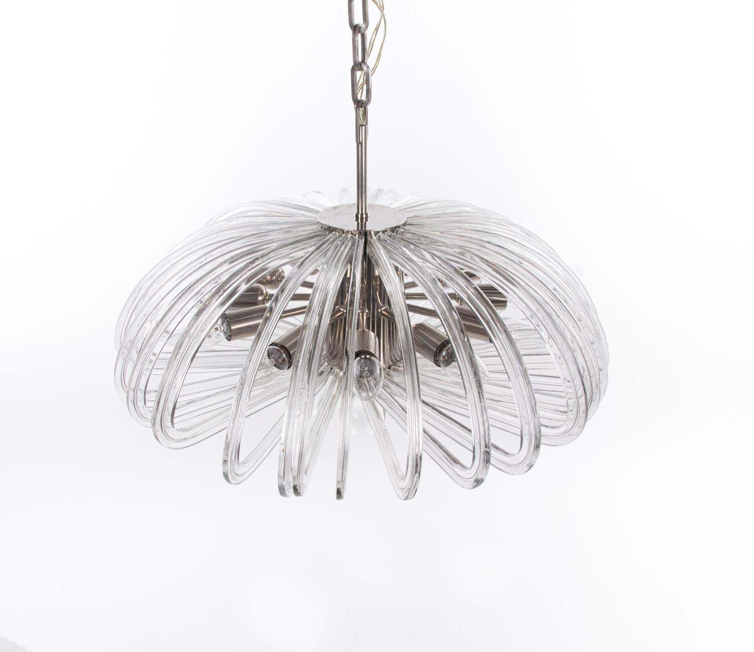 Bakolowits 26" Wave Form Chandelier Crystals & Nickel, Cari Zalloni, Vienna 1960 photo buy