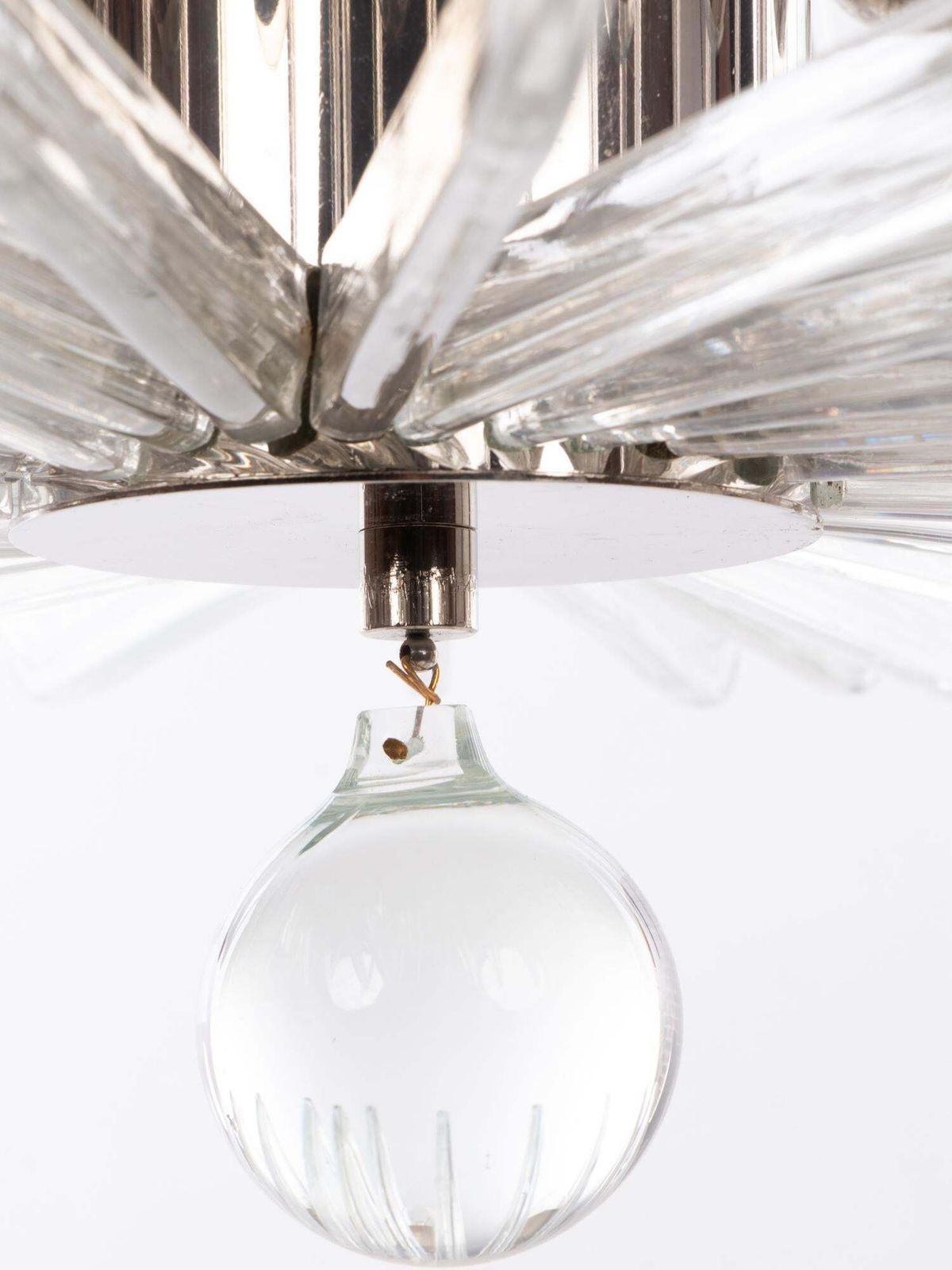 Bakolowits 26" Wave Form Chandelier Crystals & Nickel, Cari Zalloni, Vienna 1960 photo vintage