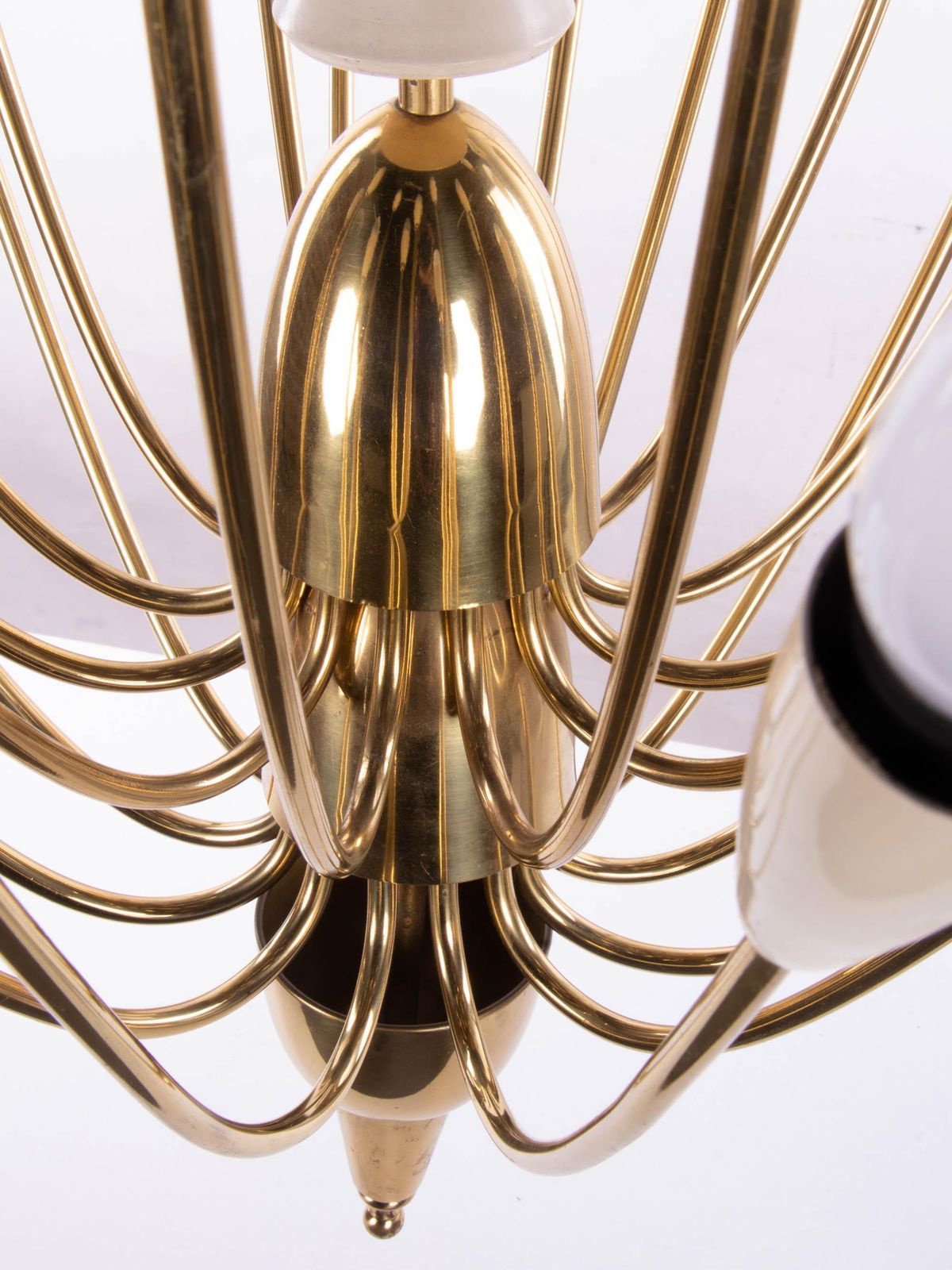 Monumental 24" Sputnik Chandelier Enamel & Brass By Kalmar, Austria 1950 photo vinterior