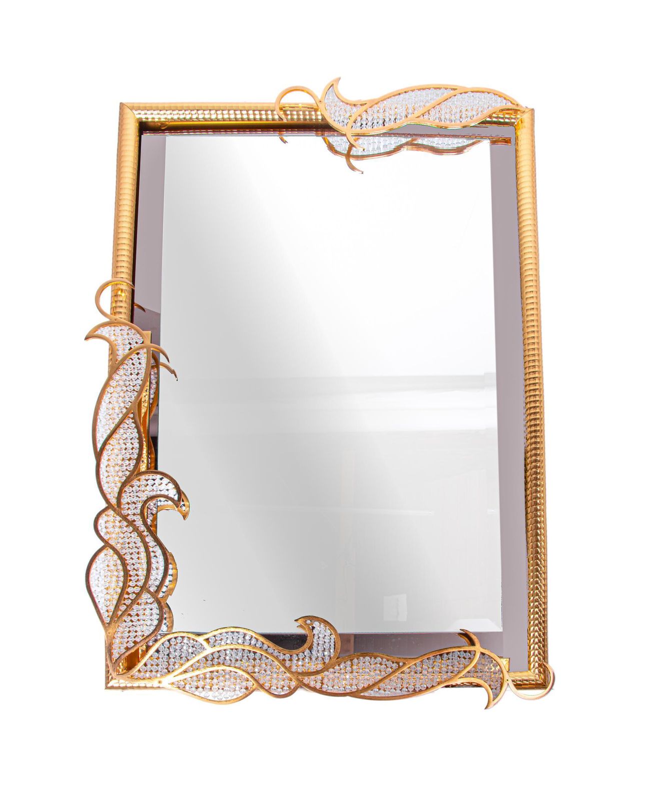Majestic 38" Gilded Backlit Mirror Swarovski Crystals By Kurt Faustig, Munich photo furniture