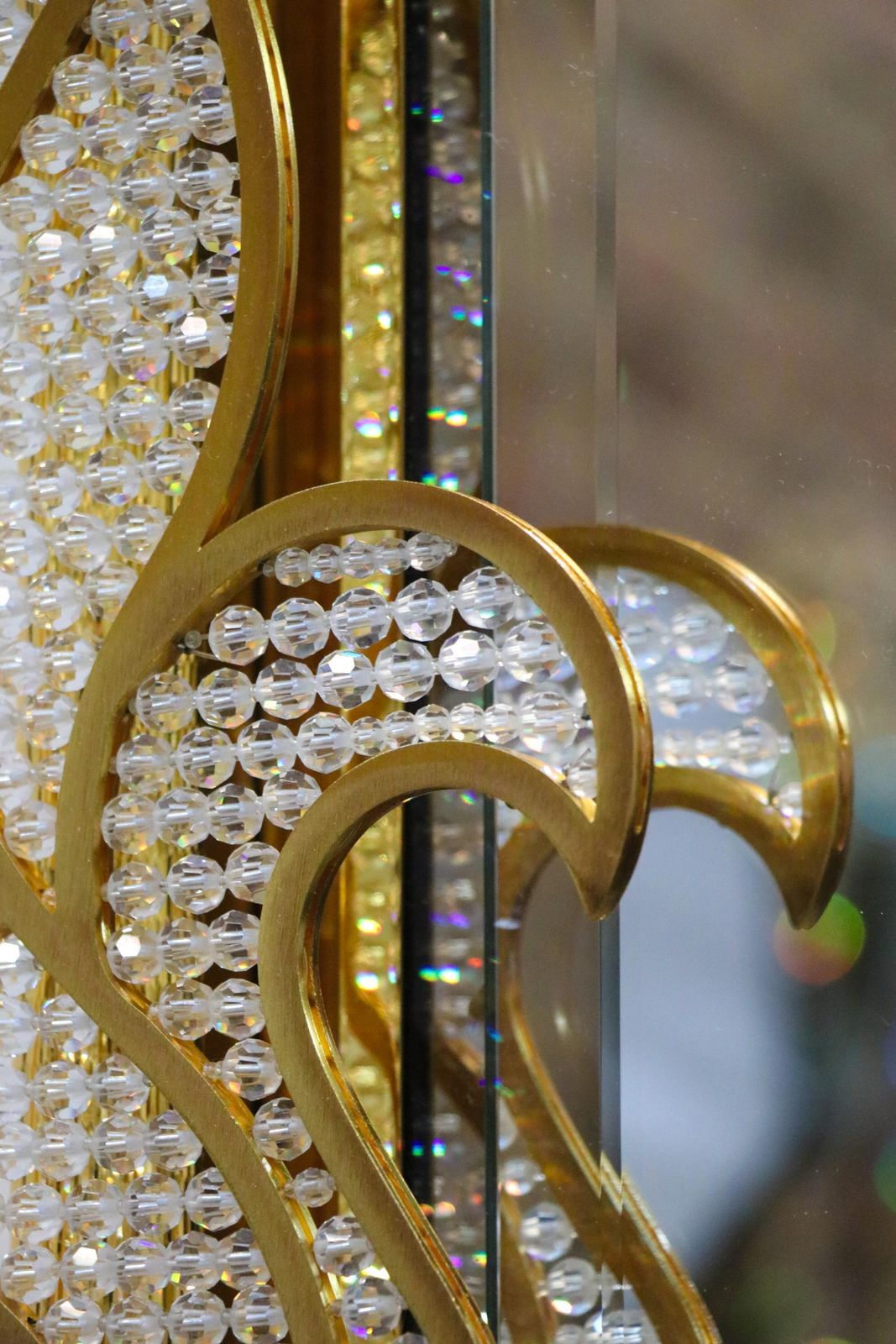 Majestic 38" Gilded Backlit Mirror Swarovski Crystals By Kurt Faustig, Munich photo buy