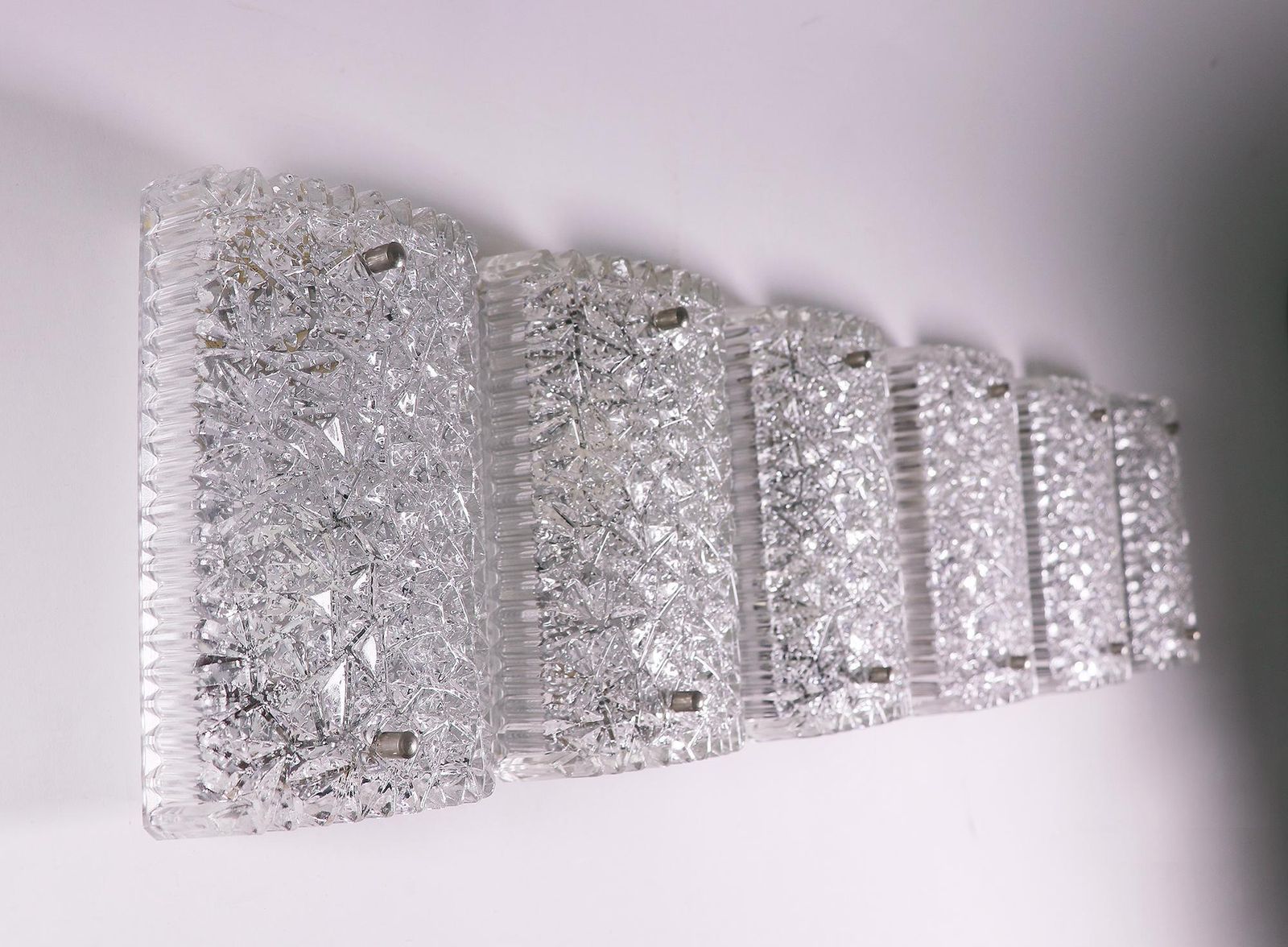 1 'Of 7' Hoffmeister Glass Wall Sconce, Germany, 1960s photo for sale