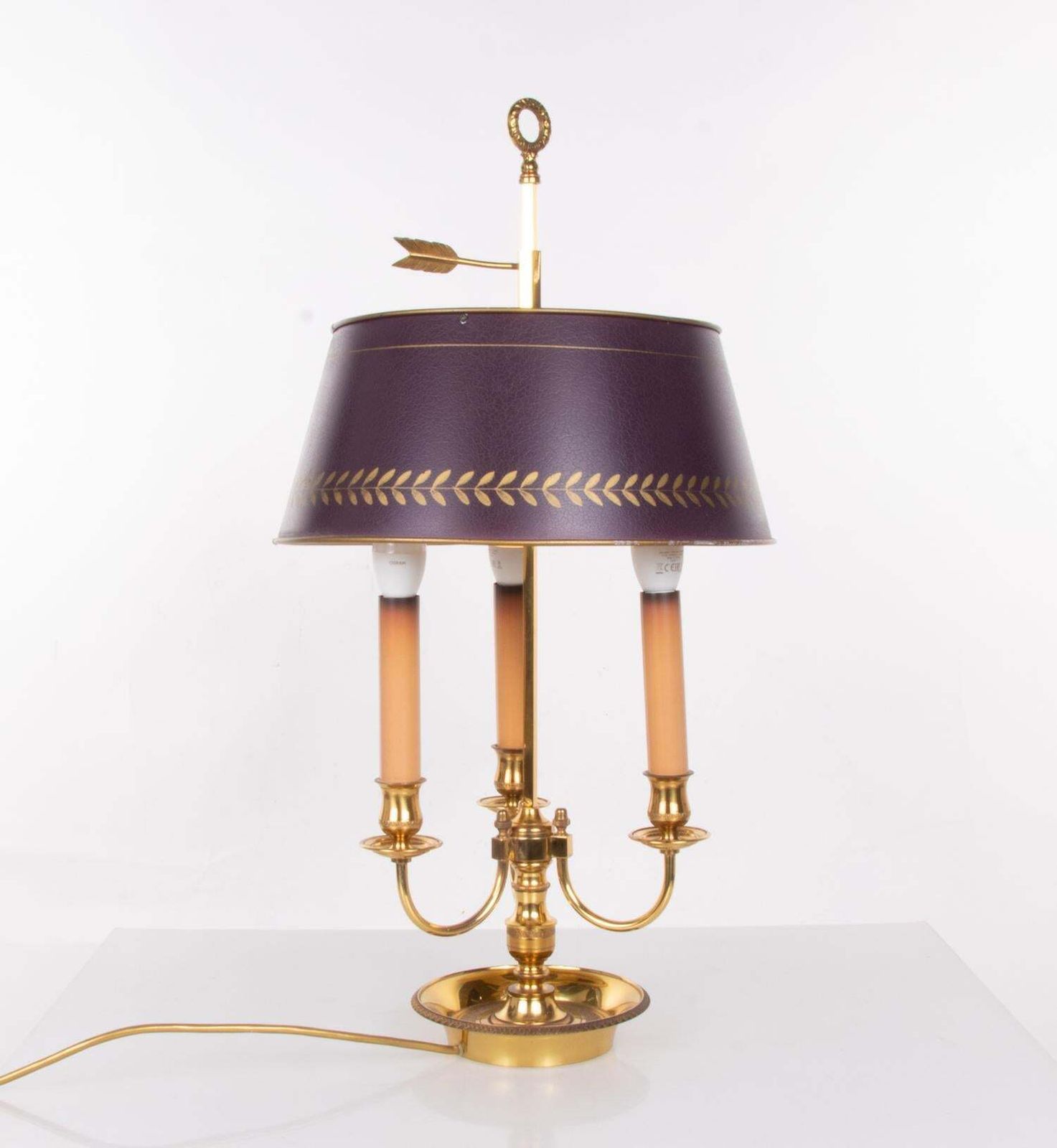 French Bonze & Tole Louis XV Style Bouillotte Table Lamp photo for sale
