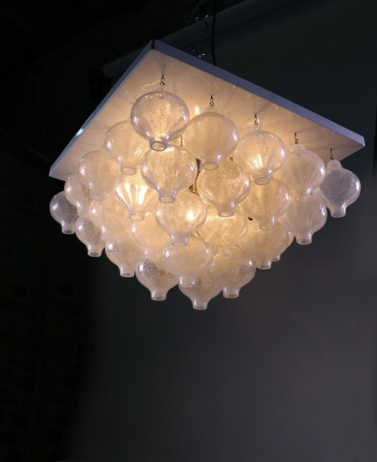 photo for sale Gorgeous 18" Kalmar Pyramid Flush Mount Tulipan Murano Glass, Vienna, 1960s
