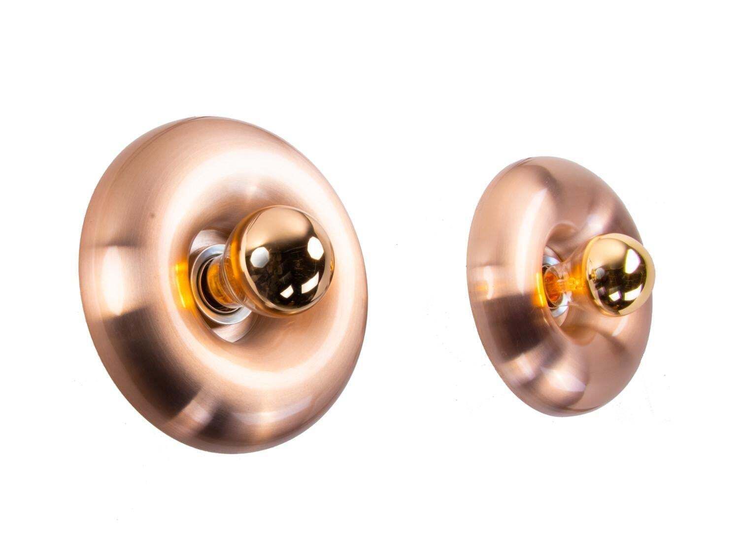 Pair Of Rosegold Copper Wall Sconces By Teka No 7819, Germany 1960 photo furniture