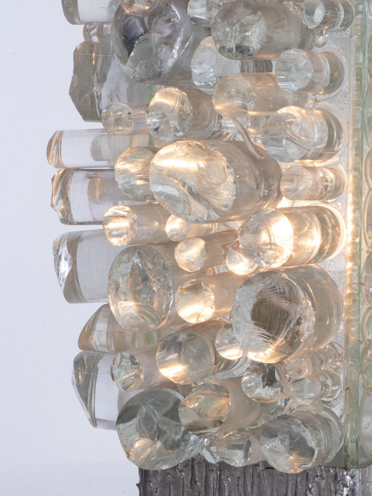 photo for sale Unique Brutalist 18" Murano Glass Table Lamp In The Manner Of Poliarte 1960