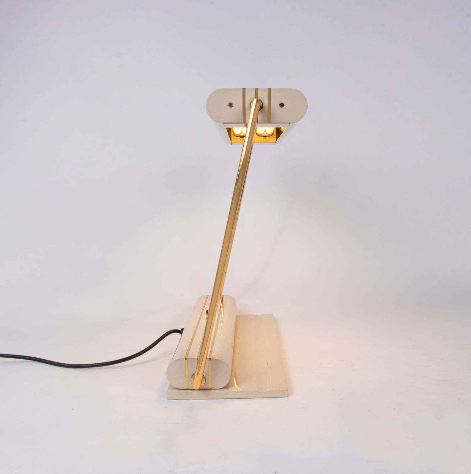 Elegant Articulating Fratelli Martini Art Deco Streamline Desk Lamp, 1930s photo Lighting