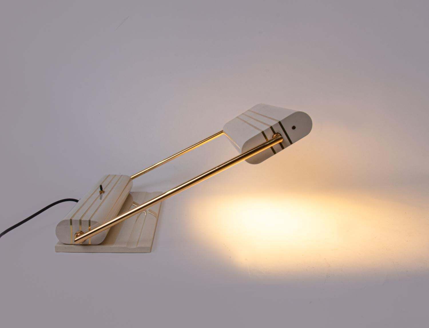Elegant Articulating Fratelli Martini Art Deco Streamline Desk Lamp, 1930s photo vinterior