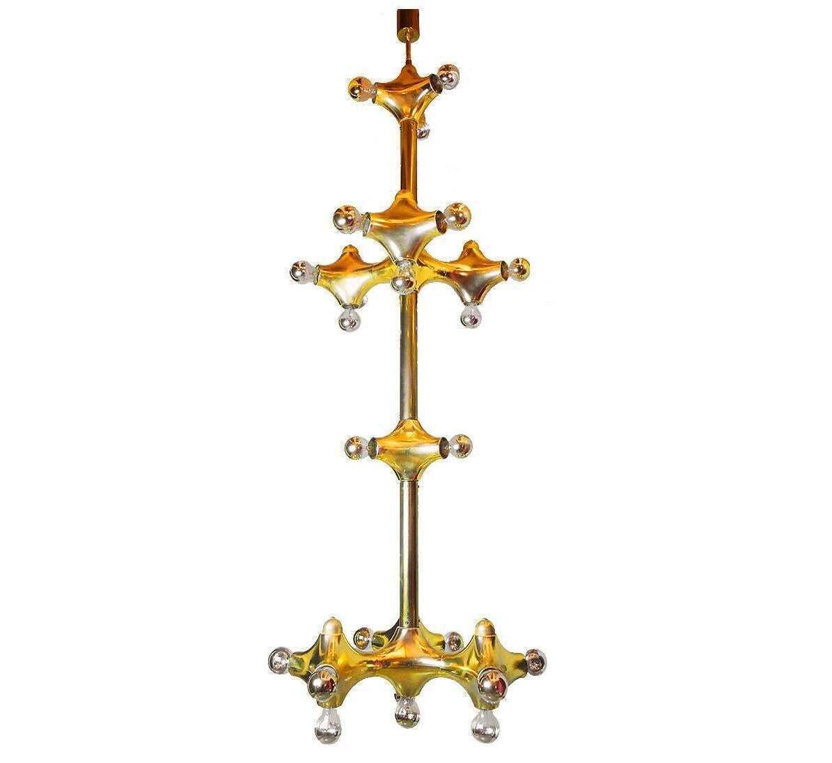 photo furniture 1970s Germany Cosack Gemini Organic Golden Space Age Wall Light, Set Of 2