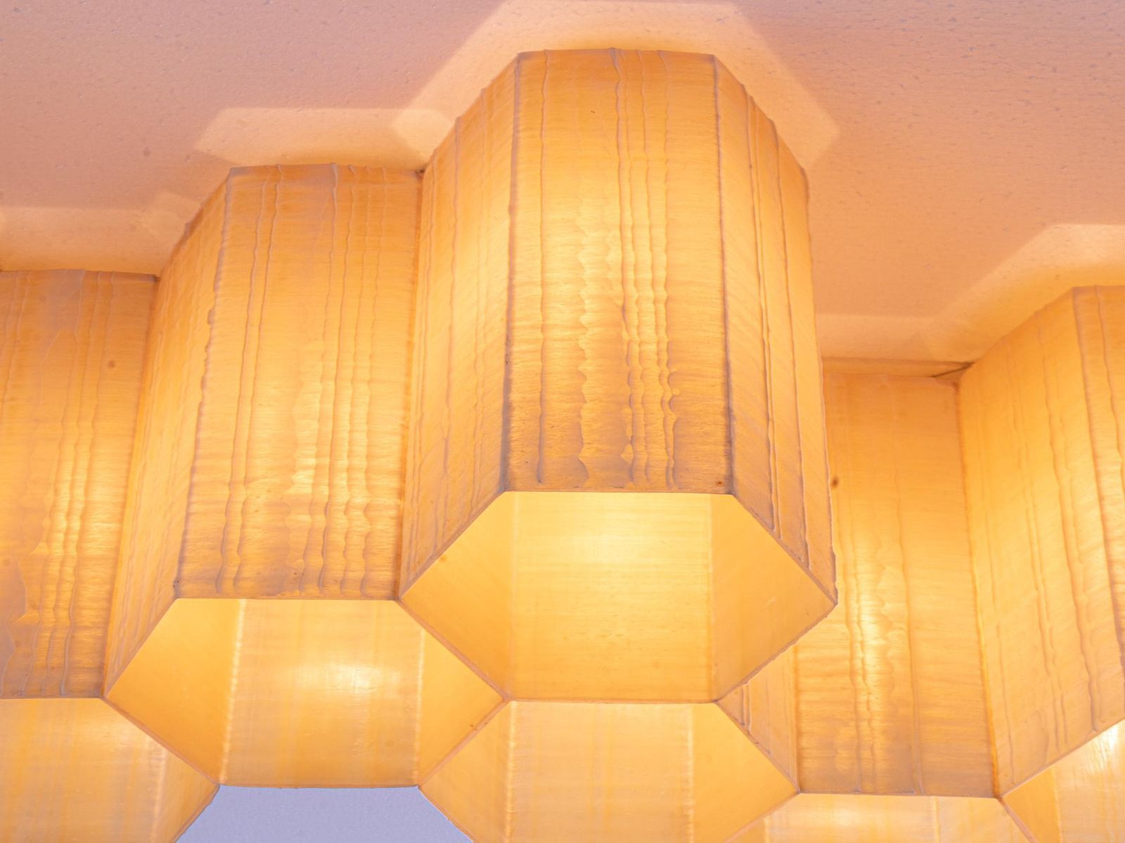 1950 Molecular 'Honeycomb' 11 Light Flush Mount & Wall Light Fiberglass & Steel photo for sale