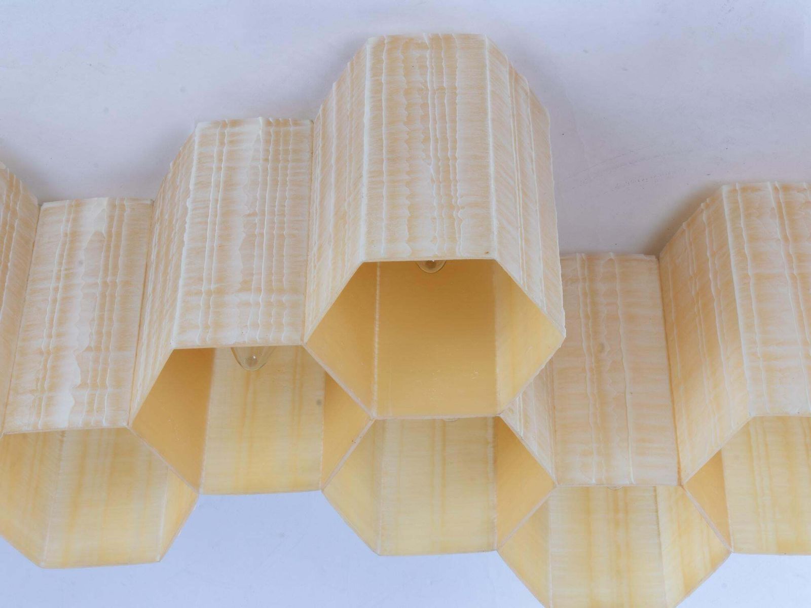 1950 Molecular 'Honeycomb' 11 Light Flush Mount & Wall Light Fiberglass & Steel photo Lighting