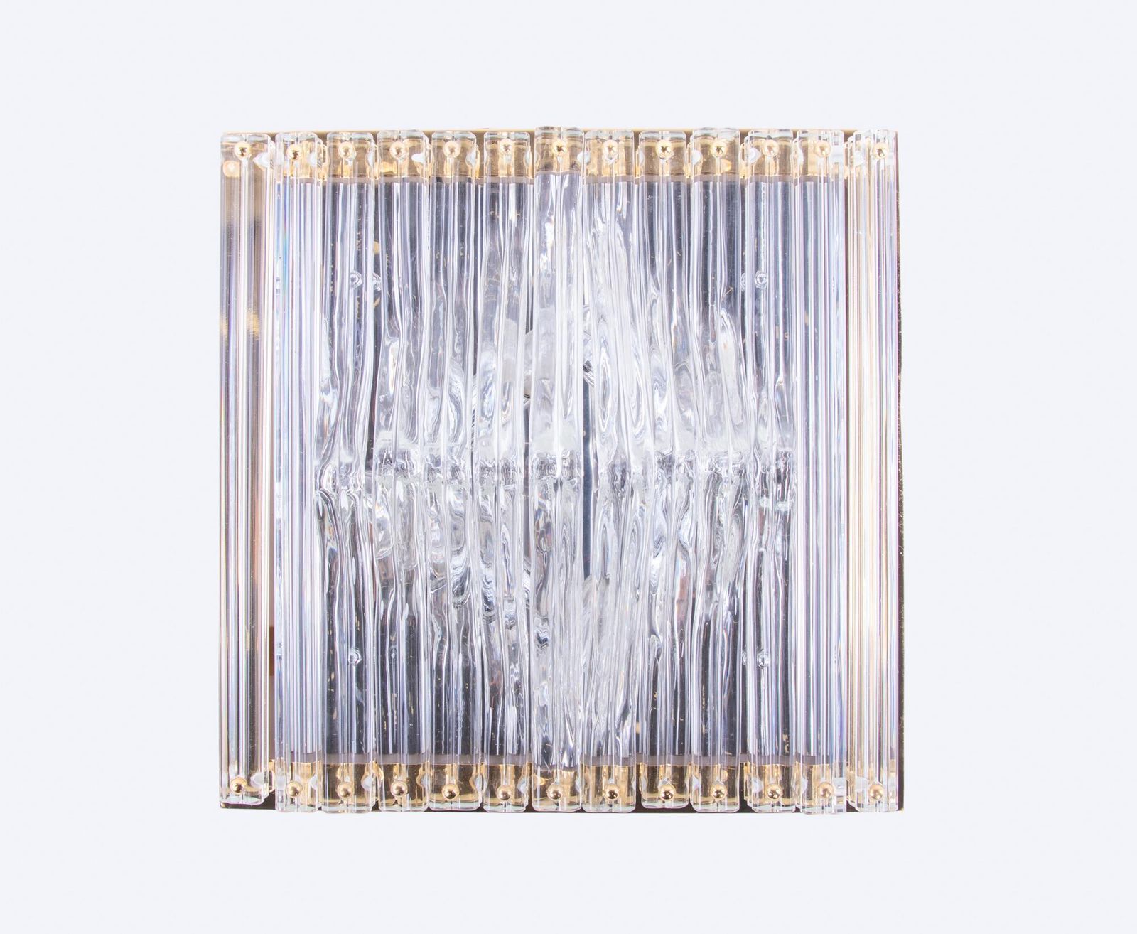photo vinterior Quadriedri Curvati Murano Flush Mount Glass & Brass, Venini, Italy 1970s