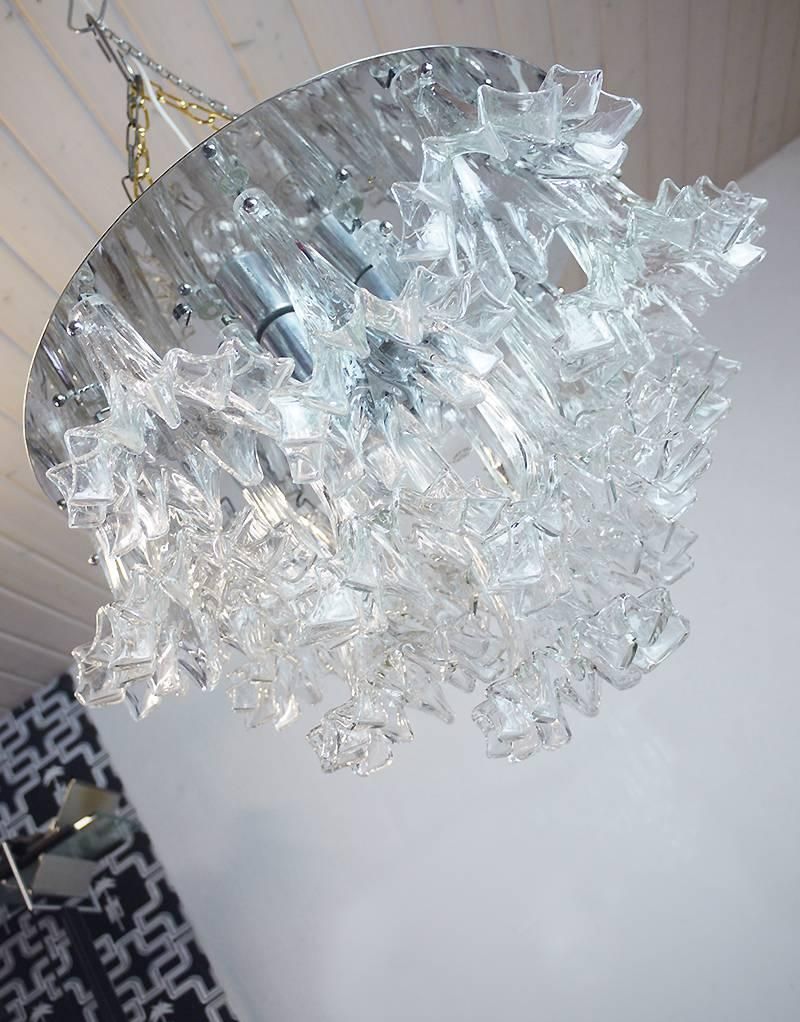 Large Arethusa Flush Mount Chandelier Murano Glass By Barovier & Toso, 1960s photo Lighting