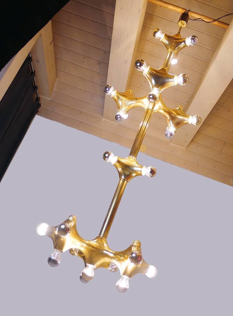 Organic Golden 67" Space Age Foyer Lighting Object Gemini By Cosack Germany 1970 photo furniture