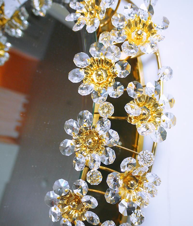 1960, Germany, Palwa Oval Backlit Mirror Crystal & Gilt Brass By Christoph Palme photo Home Decor