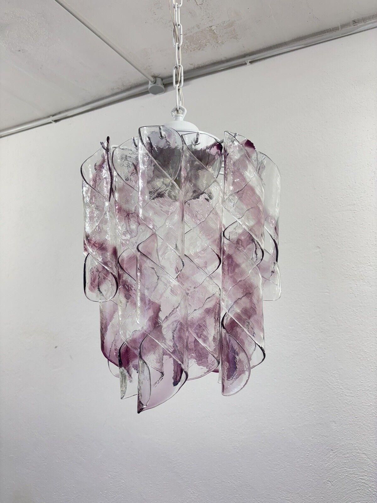 Mazzega Torciglioni Chandelier 3 Lights In Murano Glass Modern Design photo Lighting