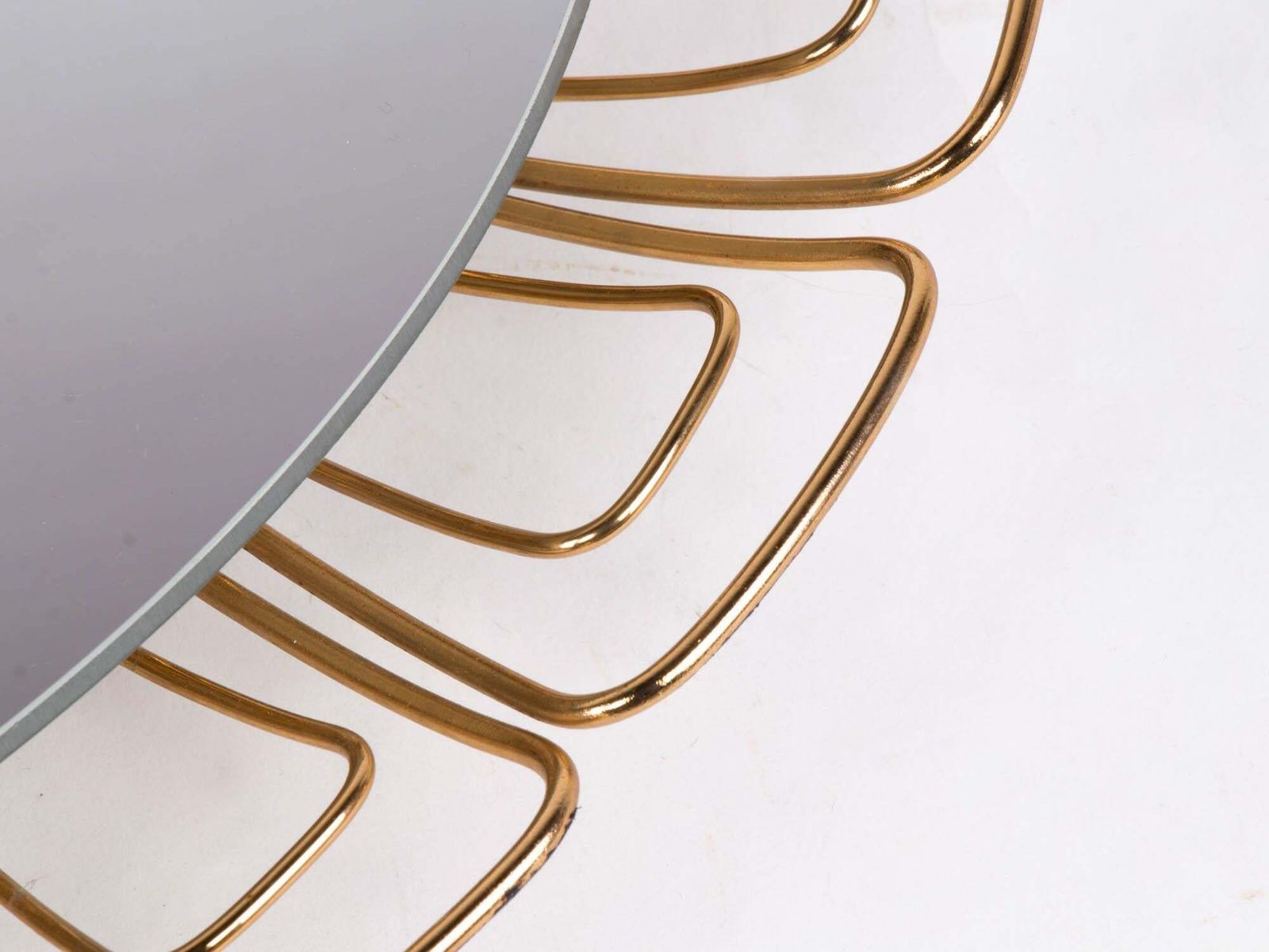 Illuminated Oval 26" Backlit Mirror Glass & Brass By Hillebrand, Germany 1950s photo furniture