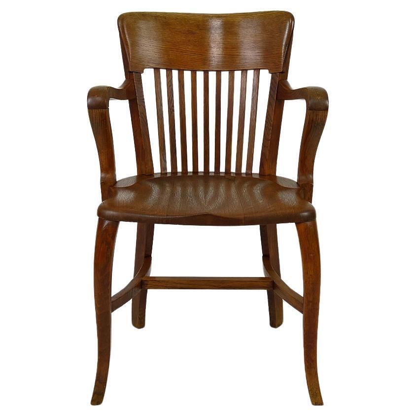 American Oak Office Armchair, USA, Circa 1900