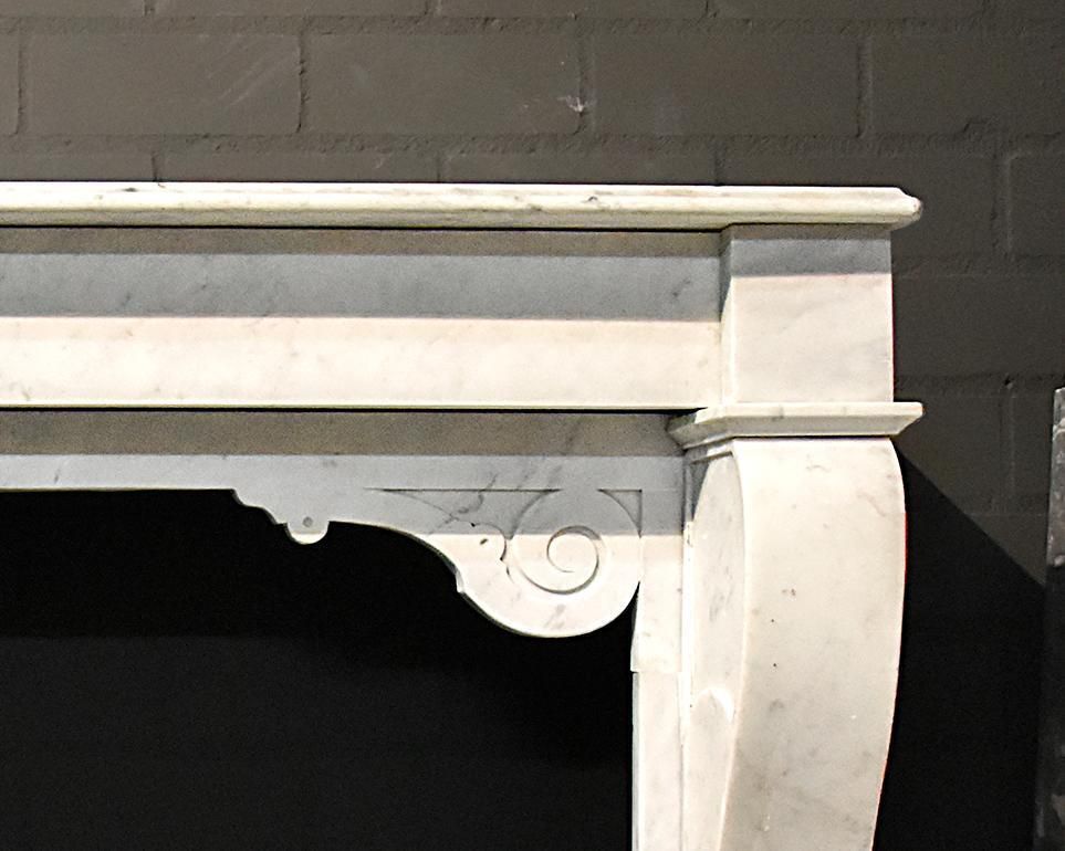 Antique White Marble Fireplace Mantel, 19th Century photo 3403.0