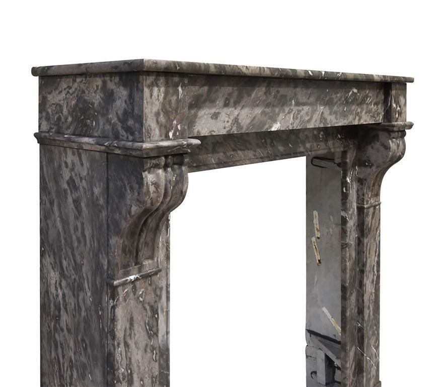 Grey Marble Fireplace Mantel 19th Century photo for sale