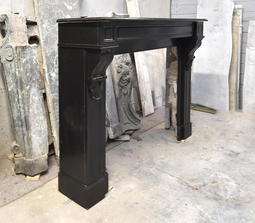 Black Marble Modion Fireplace Mantel 19th Century photo for sale