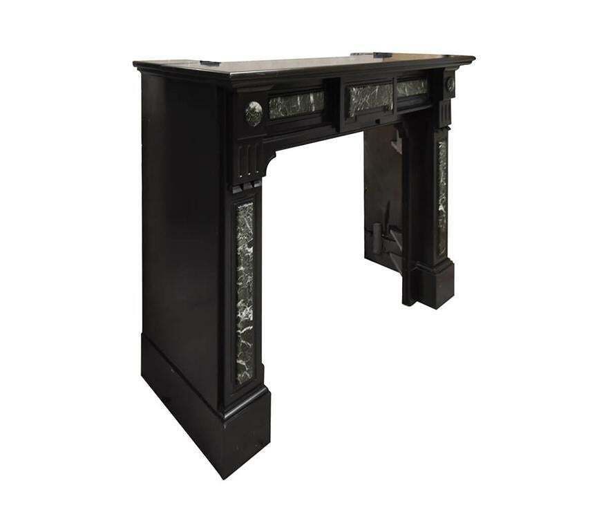Antique Black Marble Fireplace Mantel 19th Century photo furniture
