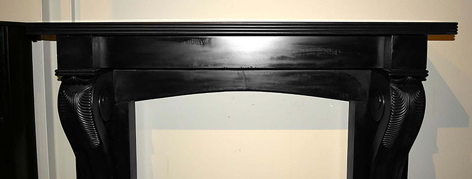 Black Marble Fireplace Mantel, 19th Century photo furniture