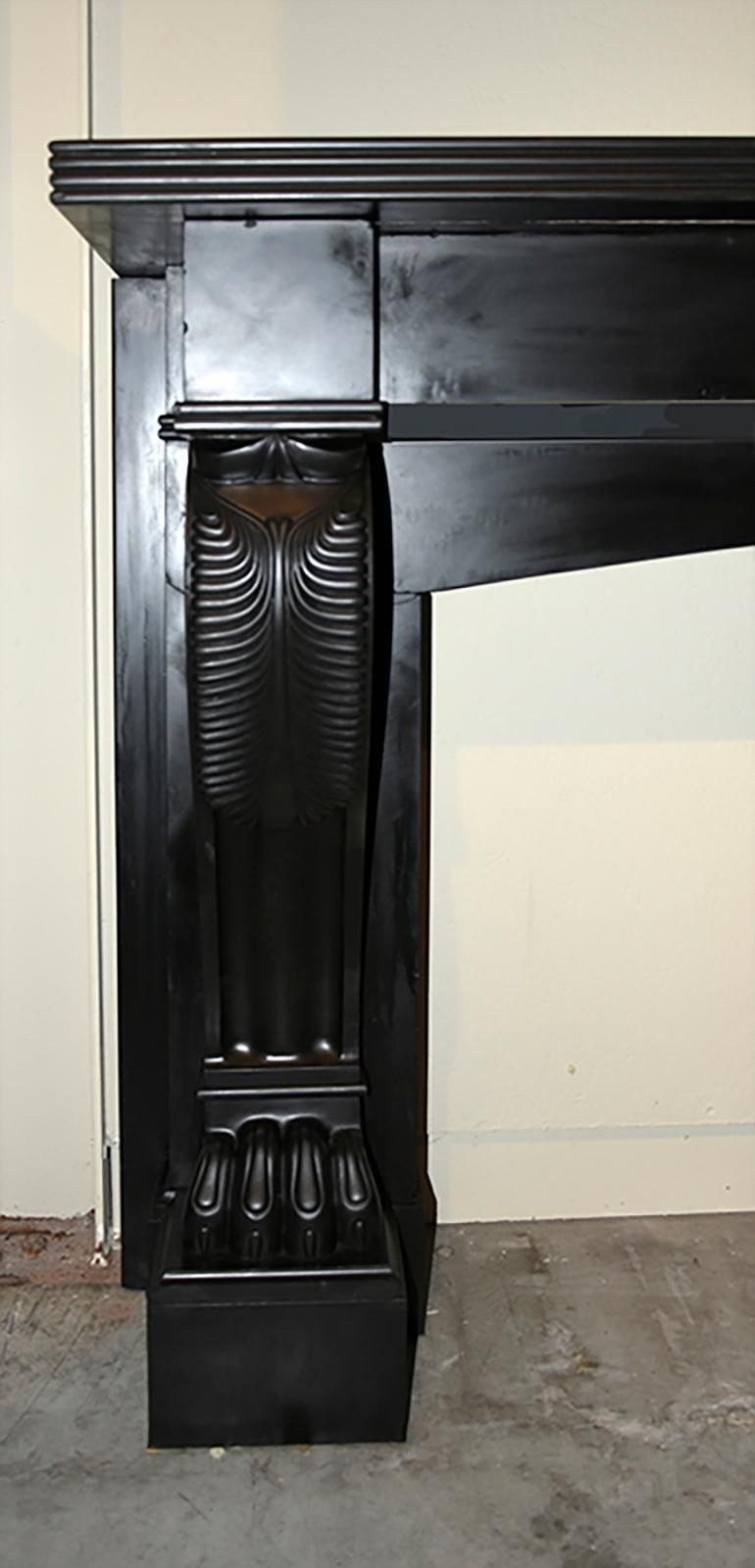 Black Marble Fireplace Mantel, 19th Century photo 6201.0