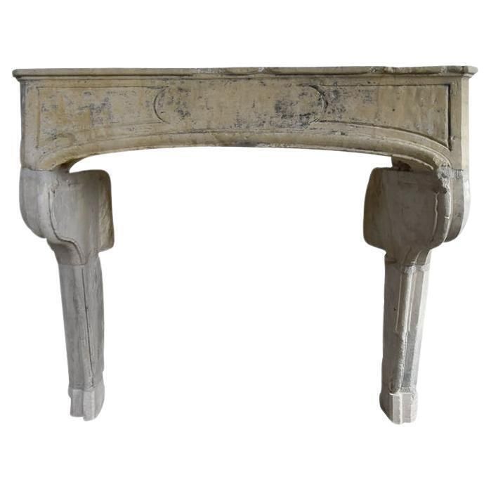 Antique French Sandstone Fireplace Mantel 19th Century