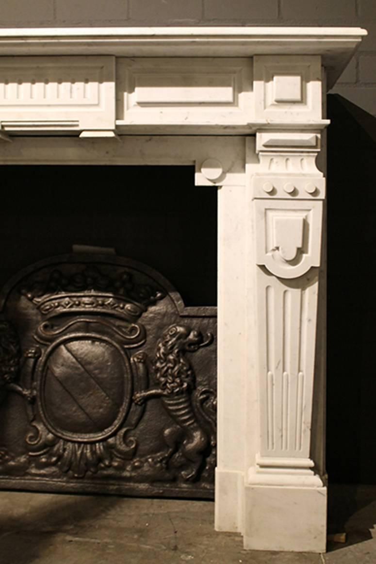 White Marble Fireplace Mantel, 19th Century photo Home Fixtures