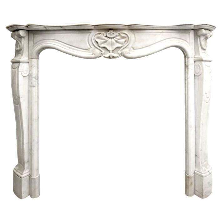 19th Century Antique Louis XV Marble Fireplace Mantel