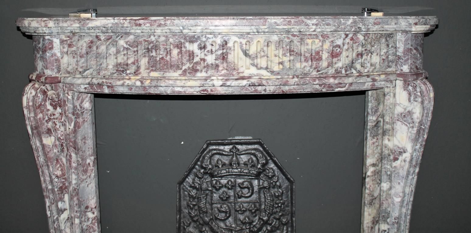 19th Century Antique Marble Fireplace Mantel photo for sale