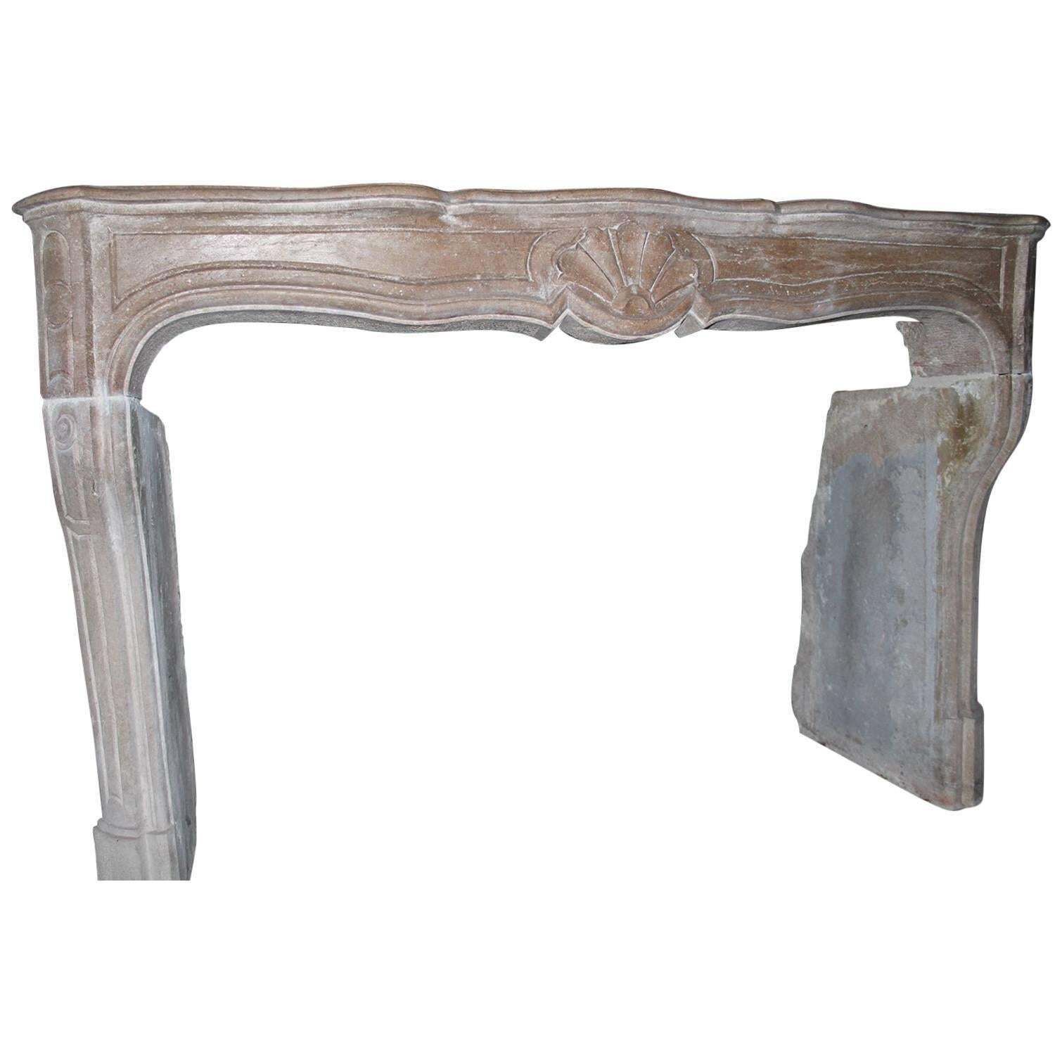 Beautiful Antique Marble Stone 18th Century Fireplace Mantel