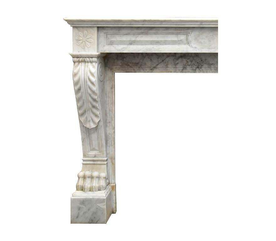 White Carrara Marble Fireplace Mantel 19th Century photo furniture