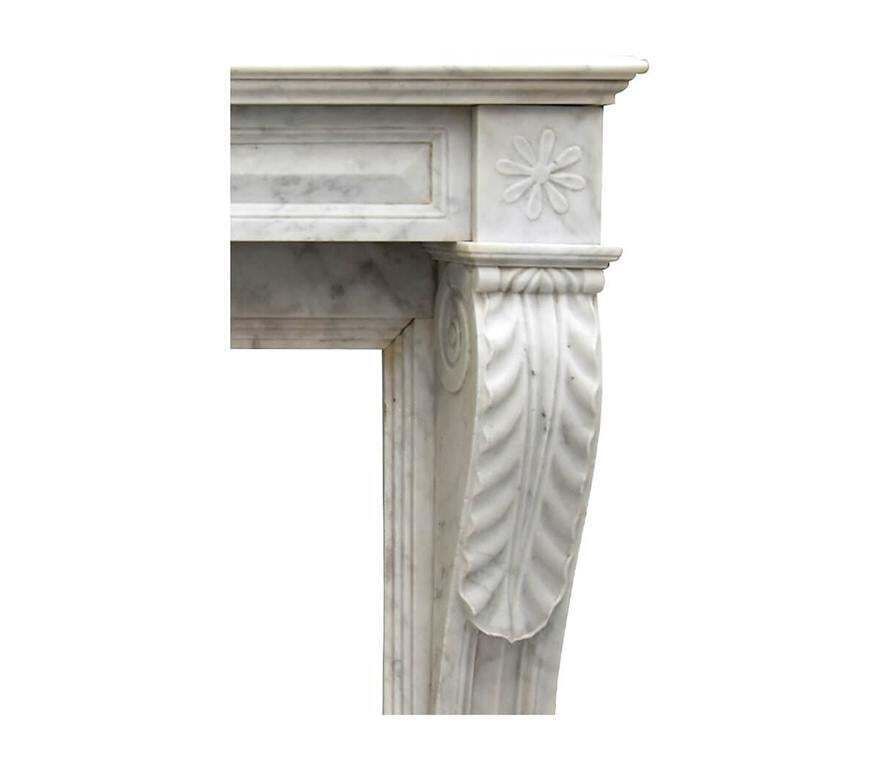 White Carrara Marble Fireplace Mantel 19th Century photo 7450.0