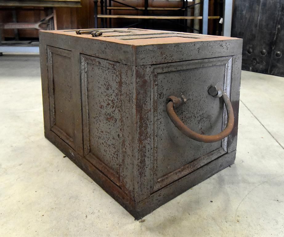 Vintage Chest, Iron Ships Trunk, 20th Century photo vinterior