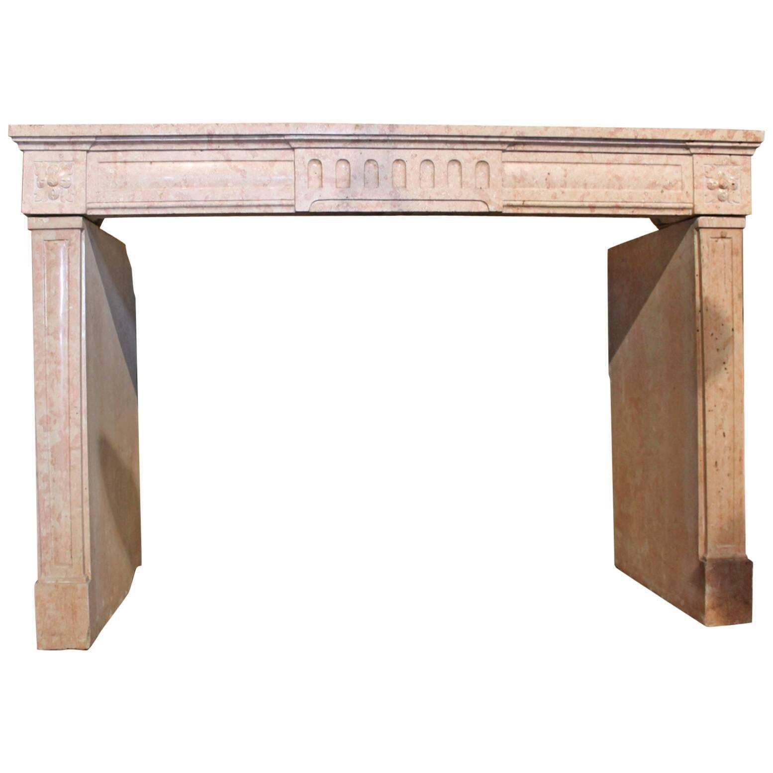 Antique Louis XVI Marblestone Fireplace Mantel, 18th Century