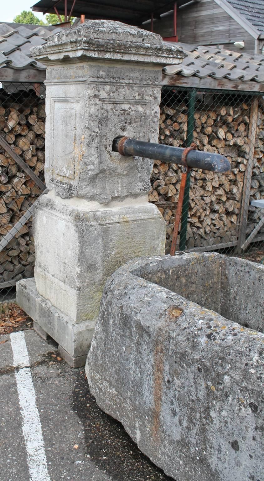 Village Water Pump In Antique Limestone From France, 18th Century photo furniture