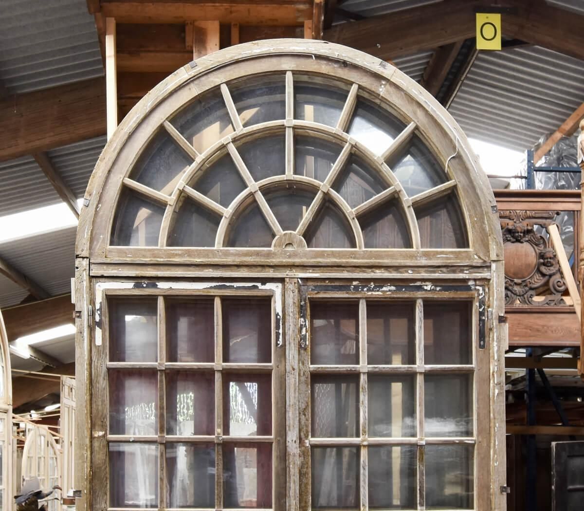 Double Oak Door With Overlight 19th Century photo for sale