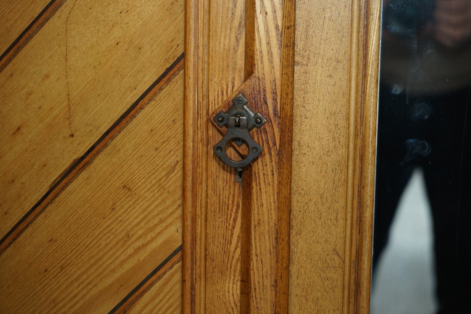 Furniture Victorian Ash Aesthetic Movement Wardrobe Built In Campaign Chest Of Drawers photo