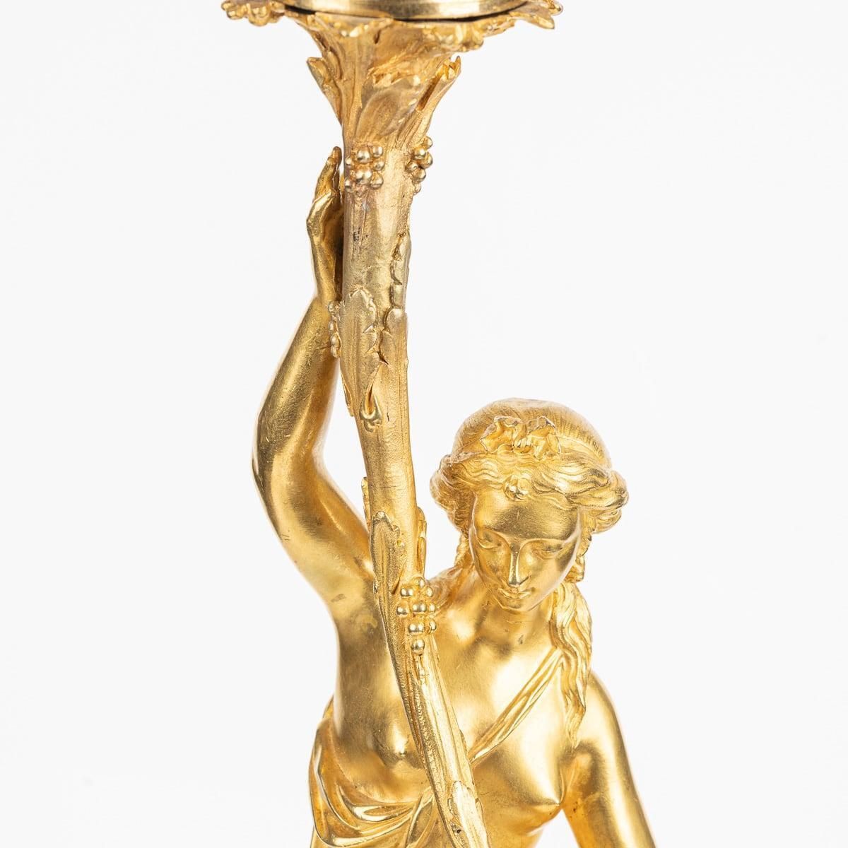 photo for sale 19th Century French Pair Of Louis XVI Style Ormolu Five Light Candelabra C.1880