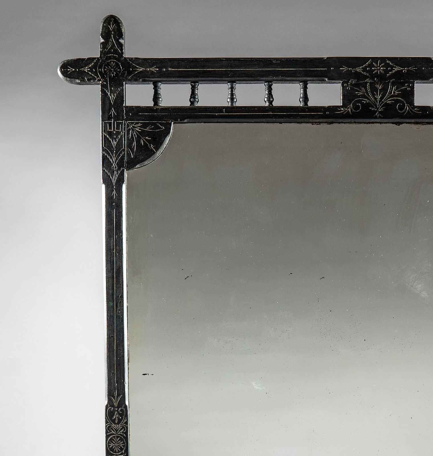 Large 19th Century Victorian Painted And Parcel   Silvered Overmantle Mirror photo furniture
