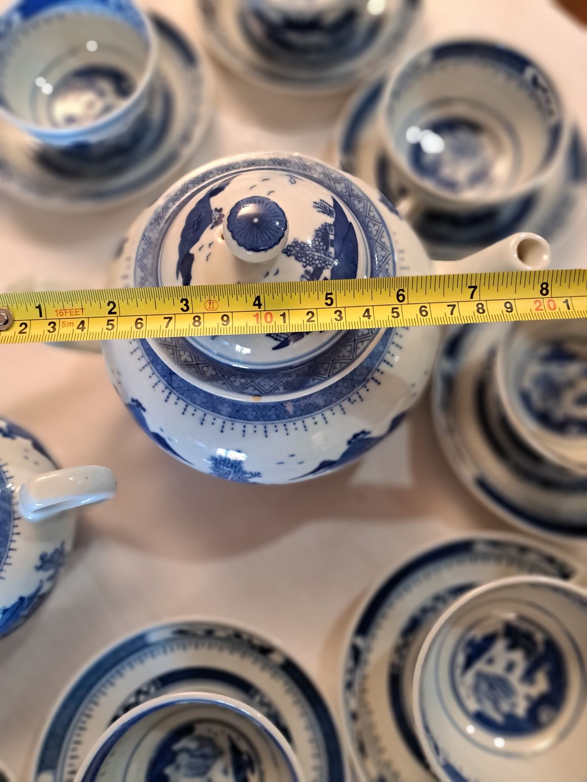 photo furniture Porcelain Tea Serving For 12 Guests China Blue On White Set Of 29 Pieces