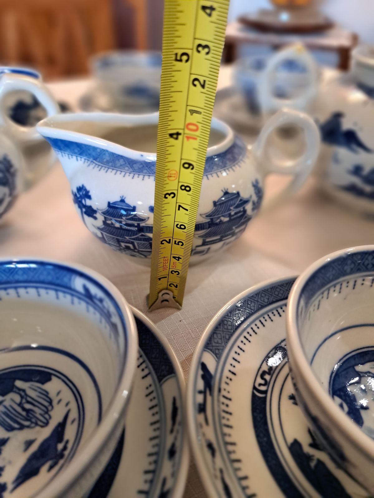 60.0 Porcelain Tea Serving For 12 Guests China Blue On White Set Of 29 Pieces photo