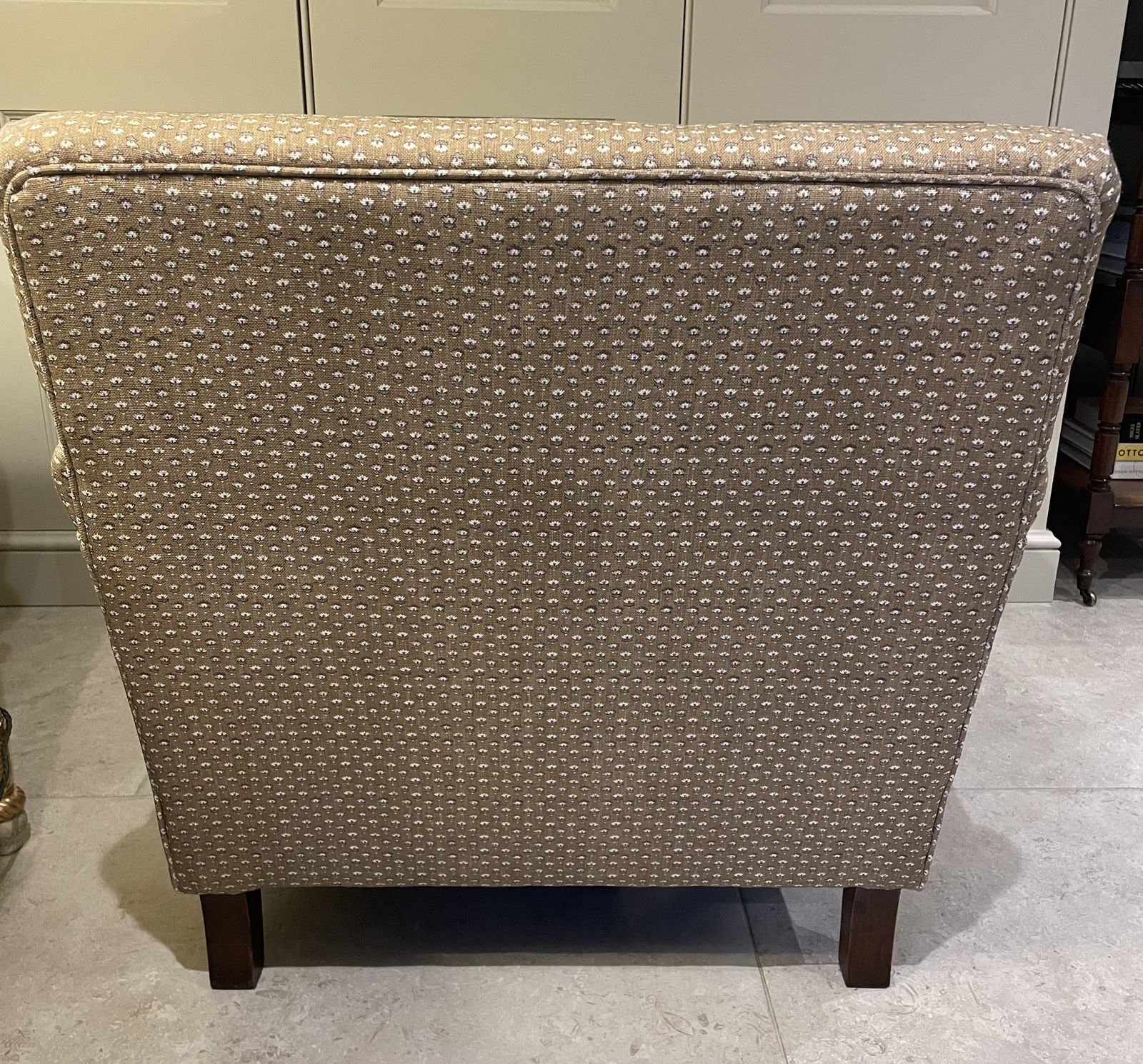photo for sale George Smith Style Armchair Professionally Upholstered In Warner House Fabric.