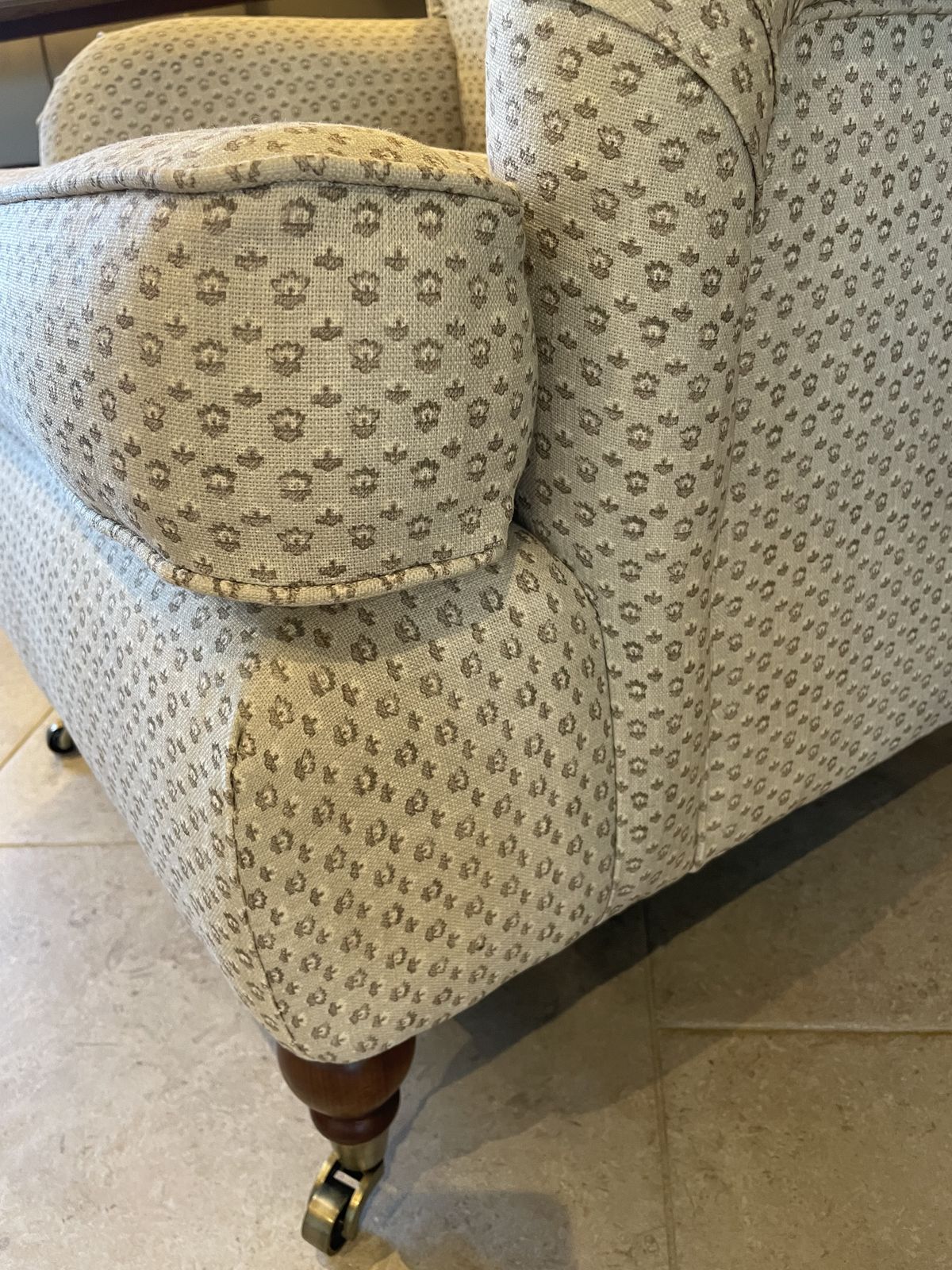 George Smith Style Armchair Professionally Upholstered In Warner House Fabric. photo buy