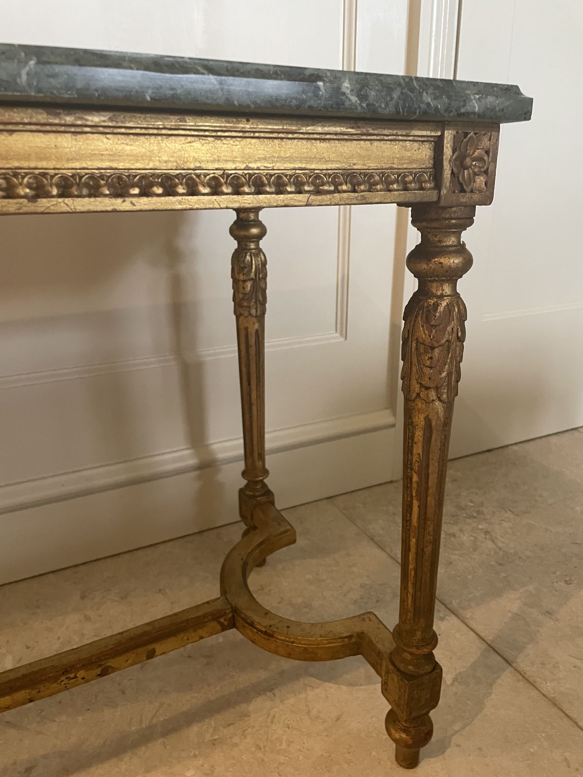 photo for sale French Louis XVI Style Carved Giltwood Occasional Table