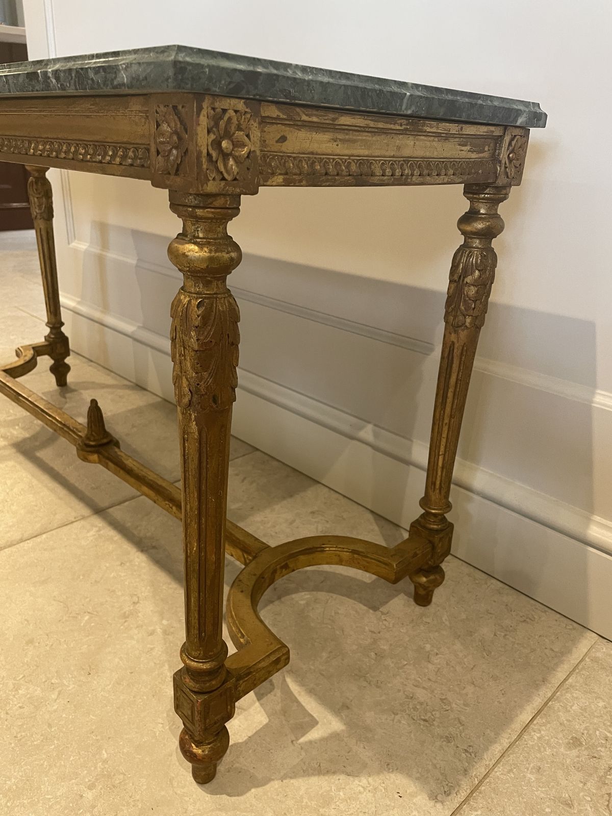 Furniture French Louis XVI Style Carved Giltwood Occasional Table photo