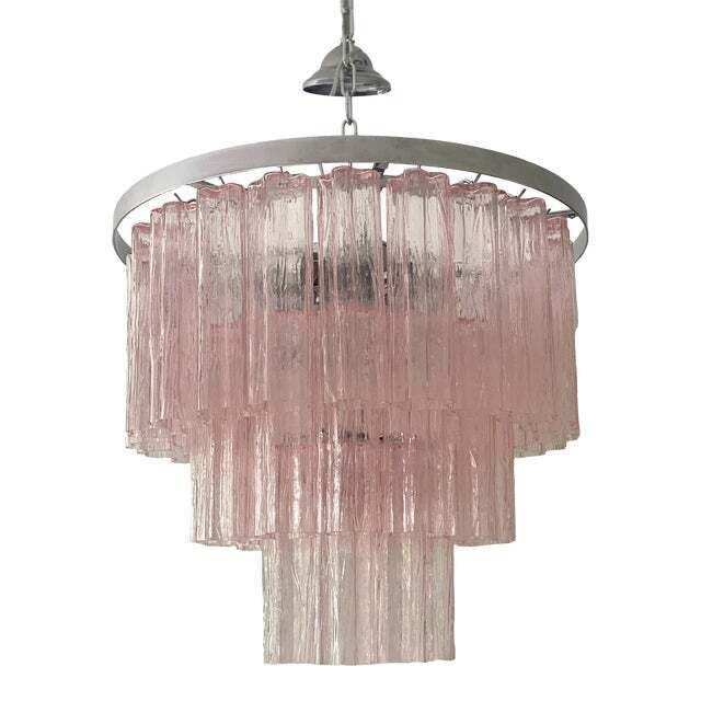 Contemporary “Tronchi” Murano Glass Chandelier In Venini Style